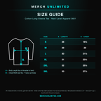 Size guide — Next Level 3601 long sleeve, body length and chest width by size