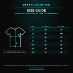 Size guide — Next Level 6210 tee, body length and chest width by size