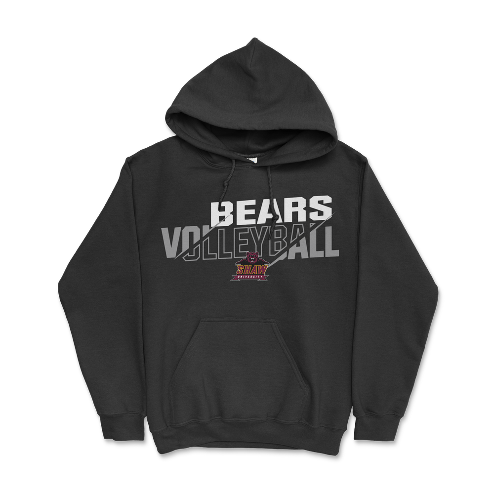 Shaw Volleyball Hoodie — Black, Bears Volleyball front print