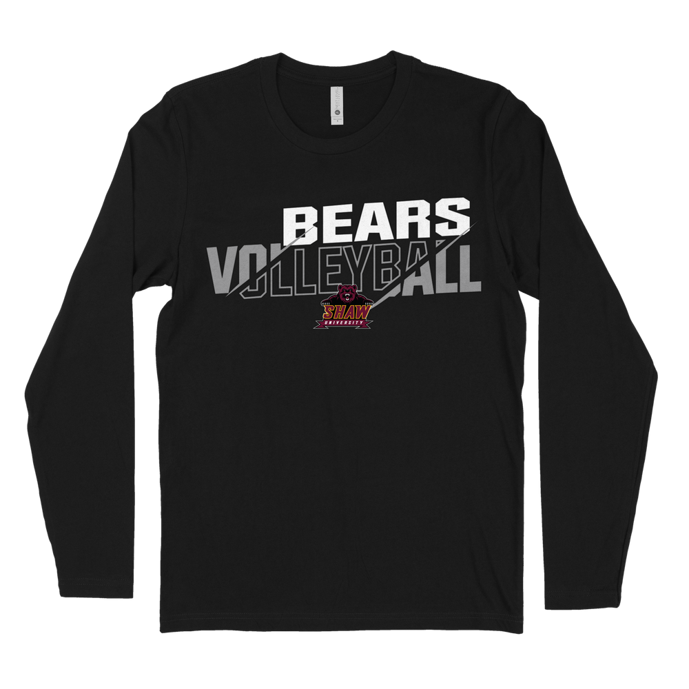 Shaw Volleyball Long Sleeve — Black, Bears Volleyball front print