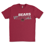 Shaw Volleyball Tee — Cardinal, Bears Volleyball front print