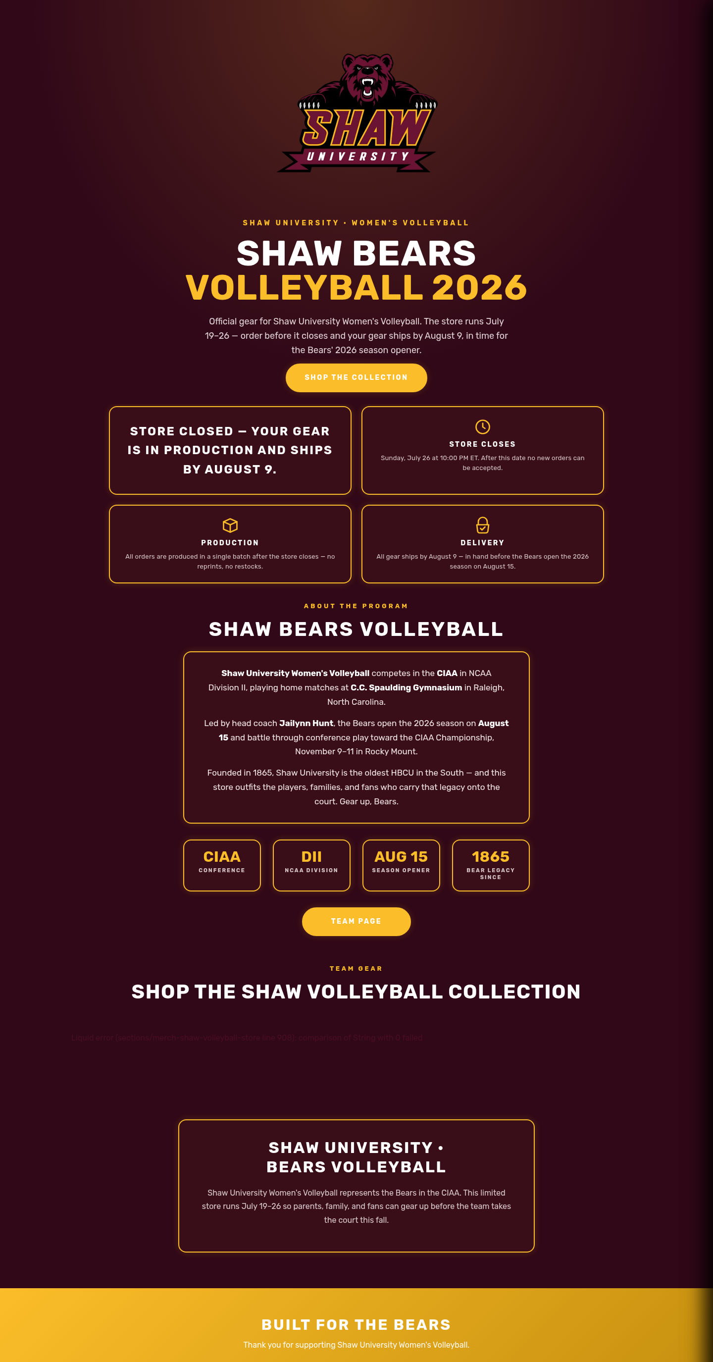 Shaw University Women's Volleyball